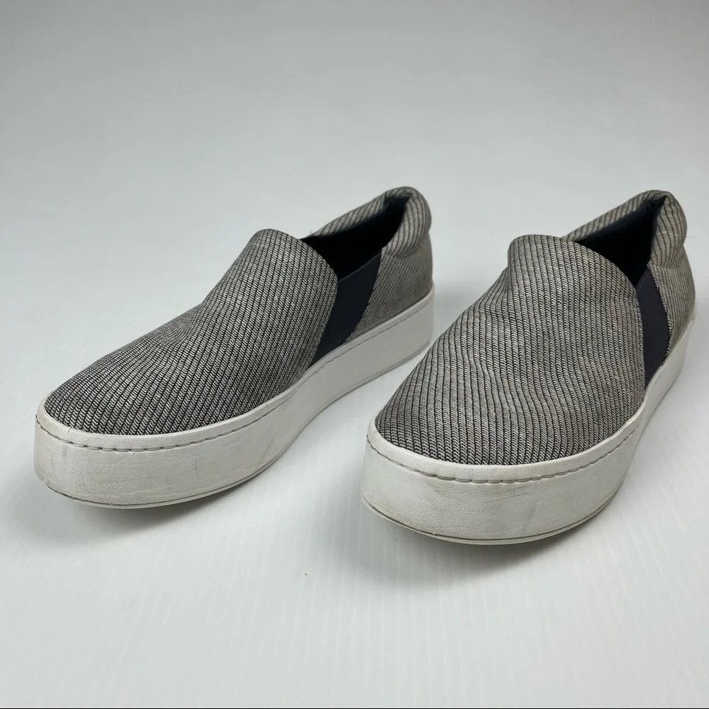 Vince Woven Slip On Platform Blair Navy Blue Sneakers